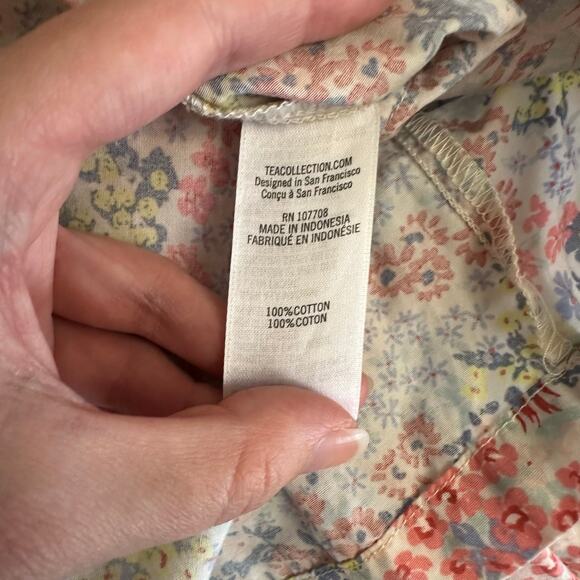 Tea Collection Girls‎ Dress Size 4 Ruffle Sleeve Cotton Floral Sundress Summer - Picture 9 of 10